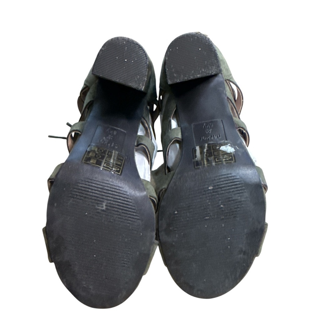 Parker and Sky Lace Up Elegant Olive Green Faux Suede Tassel Heels Size 6 - Picture 9 of 9